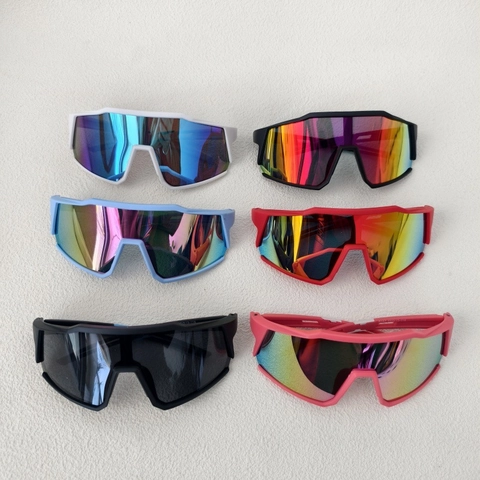 Occhiali Da Sole Sportivi Da Ciclismo Per Bambini Lente Shield Sovradimensionata Montura In Resina Protezione UV All Aperto Ragazzi Ragazze