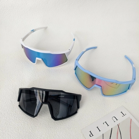 Occhiali Da Sole Sportivi Da Ciclismo Per Bambini Lente Shield Sovradimensionata Montura In Resina Protezione UV All Aperto Ragazzi Ragazze