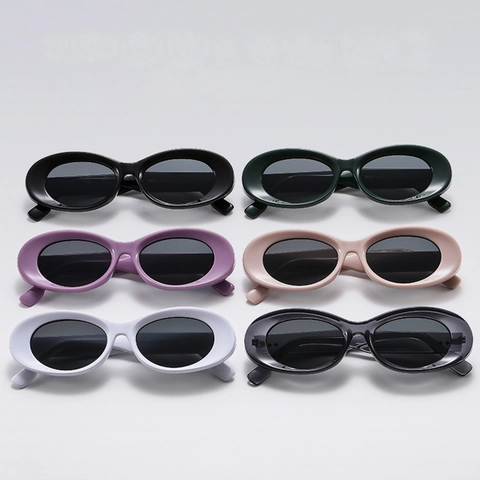 Retro Oval Sonnenbrille Vintage Y2K Dickem Rahmen UV400 Schutz PC Material Mode Brille Für Herren Und Damen