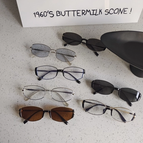 Occhiali Da Sole Occhio Di Gatto Retro Rettangolari Stretti Montatura In Metallo Protezione UV400 Moda Vintage Per Donne Uomini