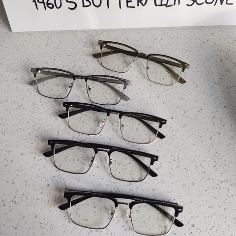 Gafas Anti Luz Azul Retro De Media Montura PC Metal Ligeras Lentes Trasparentes Moda Para Hombre Y Mujer