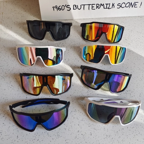 Sport Sonnenbrille UV400 Schutz Großer Rahmen Radsportbrille PC Glas Bunt Verspiegelt Outdoor Mode Für Herren Damen