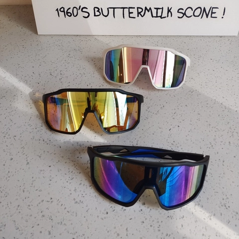 Sport Sonnenbrille UV400 Schutz Großer Rahmen Radsportbrille PC Glas Bunt Verspiegelt Outdoor Mode Für Herren Damen