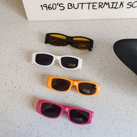 Lunettes De Soleil Rectangulaires Pour Enfants Protection UV400 Monture En Plastique Métal Style Vintage Pour Bébé