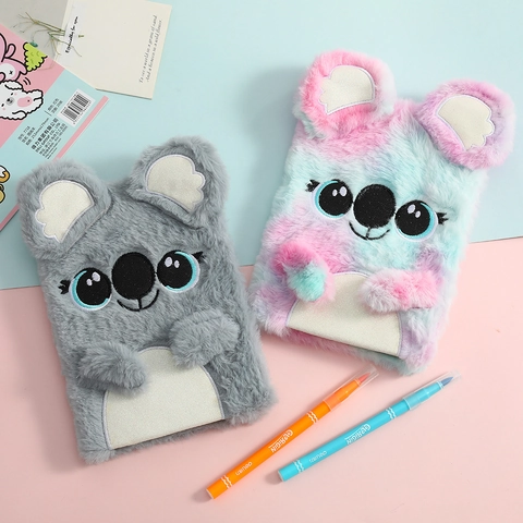 Taccuino In Peluche Carino Koala Orso Forma Animale Copertina Ricamata Morbida Diario Regalo Di Cancelleria Per Bambini Ragazze Studenti