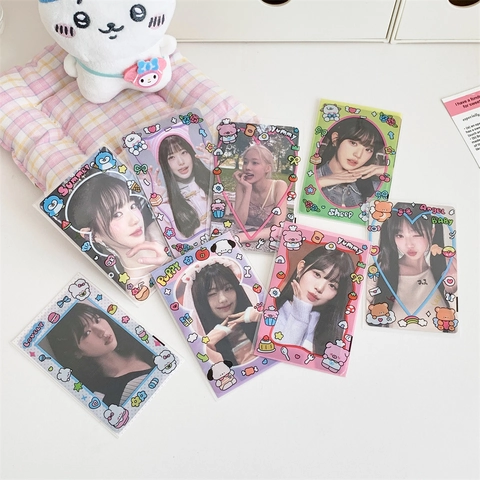 Fotokarten Hüllen Transparent Kunststoff Cartoon Bär Schaf Muster Hohl Für Idol Karten Polaroid K-pop Kollektion Süß