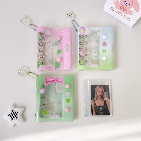 Carpeta De Tarjetas Fotográficas PVC Hojas Sueltas Álbum De Fotos Instax Mini Almacenamiento De Tarjetas Pequeñas Kpop Fans
