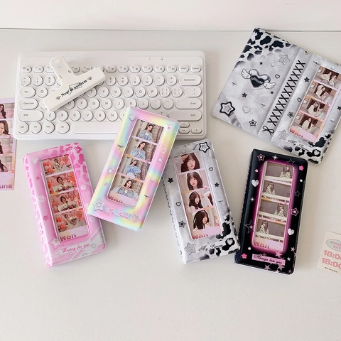 Photocard Binder PVC Photo Album With Hollow Window Heart Star Patterns Korean Ins Style For Idol Cards Storage