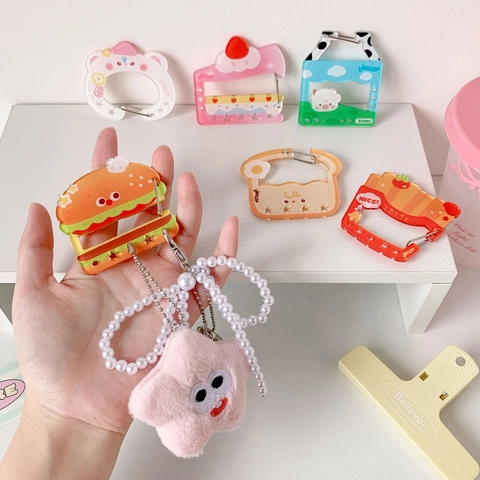 Cartoon Lebensmittel Hamburger Pommes Milchbox Acryl Taschenanhänger Karabiner Schlüsselanhänger Süß Ins Stil Mädchen Zubehör