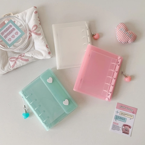 Herzschnalle Loseblatt Fotoalbum Glitzer PVC Mini Fotokarten Binder Sternenkarten Sammelordner