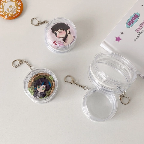 Clear Round PVC Storage Bag Pendant Keychain For Anime Badge Display Plush Toy Ita Bag Accessory Zippered