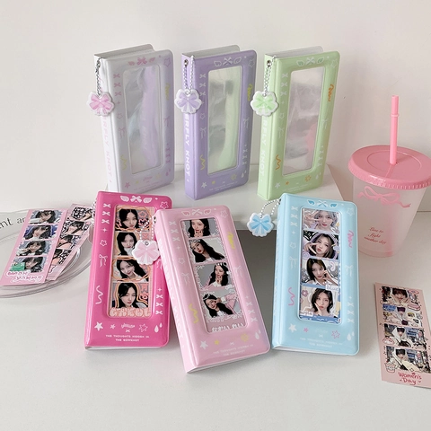 Schleife Hohl Fotoalbum PVC Fotokartenbinder Kpop Idol Kartensammler Buch Für Damen Studenten Büro Schreibwaren