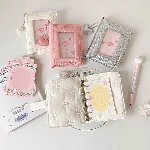 Mini Gestepptes Fotoalbum Herzanhänger Loseblatt Kartenbinder Für Star Fotos Und Sofortbilder