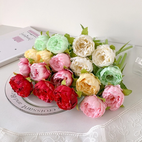 Penna A Sfera Fiore Di Peonia Simulazione Floreale Cancelleria Decorativa Plastica Tessuto Regalo Carino Per Scuola Ufficio