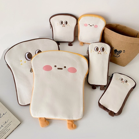 Niedliche Cartoon Toastbrot Plüsch Tablet Hülle Tragbare Weiche Toast Laptop Tasche Studenten Federmäppchen Schreibwaren Aufbewahrungstasche
