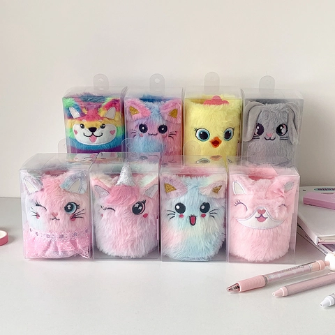 Plush Pen Holder Cartoon Animal Desktop Stationery Organizer Cute Soft Pencil Cup Office School Supplies