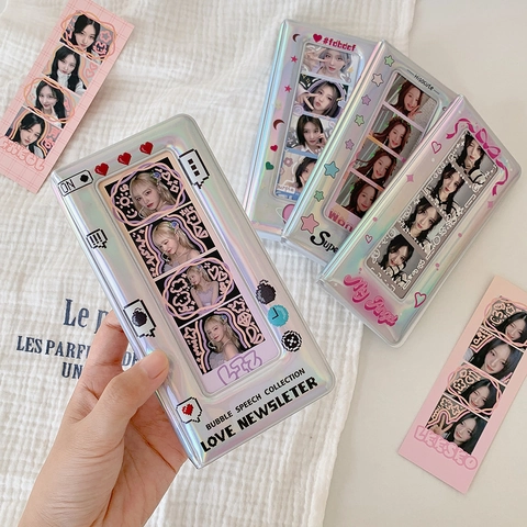 Holografisches Silber PVC Fotokarten Binder Fotoalbum Für Idol Karten Sammeln Ins Stil Y2K Herz Stern Hase Muster Kartenhalter