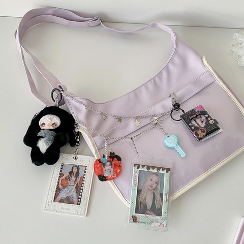 Dekorative Taschenkette Silber Metall Herz Schmetterling Stern Anhänger Lagen-Design Für Ita Bag DIY Zubehör Koreanischer Stil