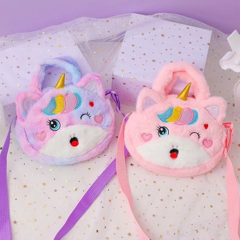 Borsa A Tracolla Unicorno In Peluche Simpatica Borsa A Mano Animali Cartoni Animati Arcobaleno Per Bambine Regalo