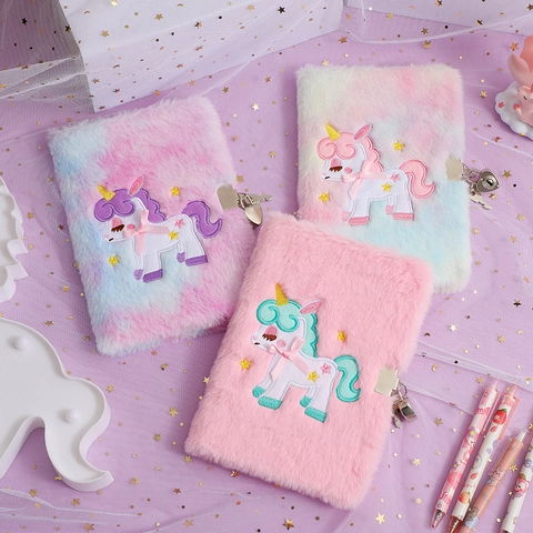 Diario Unicorno In Peluche Con Lucchetto A Cuore E Chiave Quaderno Carino Colorato Per Ragazze Studenti Segreto