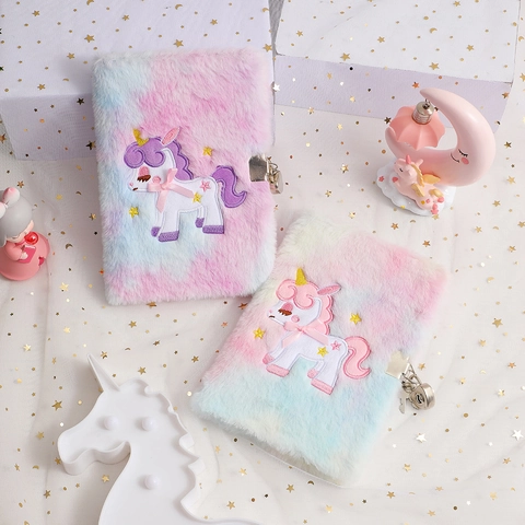 Diario Unicorno In Peluche Con Lucchetto A Cuore E Chiave Quaderno Carino Colorato Per Ragazze Studenti Segreto