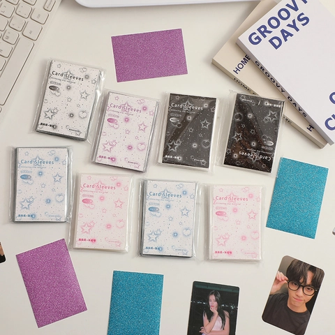 Glitter Fotokarten Hüllen Sternenmuster Transparente Plastik Schutzhüllen Für Idol Album Karten Polaroid Fotos Süß Ins Stil