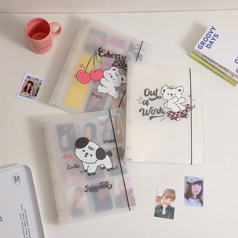 Carpeta A4 Libro de Colección de Tarjetas Fotográficas Cubierta de PP Esmerilado Álbum de Fotos Dibujos Animados para Tarjetas Idol