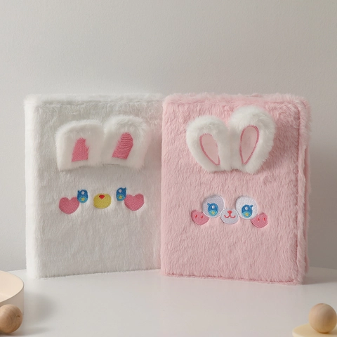 Carpeta De Fotocards Felpa Conejo Dibujos Animados Anillas Hojas Sueltas Álbum De Fotos Para Tarjetas De Ídolo Kawaii