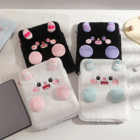 Custodia Per Tablet In Peluche Mostro Carino Cartone Animato Borsa Protettiva In Finta Pelliccia Per Ragazze