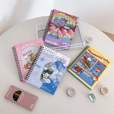 Cuaderno De Espiral Tema Postre Pastel De Fresa Diario Planificador Diario Estudiantes Material Escolar Estético