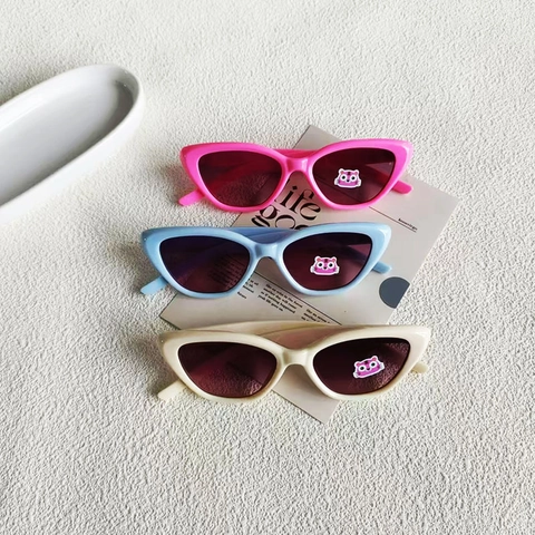 Kinder Katzenaugen Sonnenbrille Mode UV400 Bunter PC Rahmen Harzlinse Sonnenschutz Für Kleinkinder Jungen Mädchen Foto Requisite