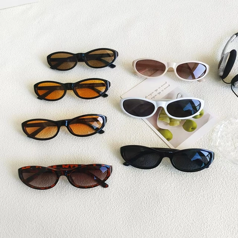 Occhiali Da Sole Retrò Occhio Di Gatto Piccola Montura Ovale Protezione UV400 Occhiali Di Moda Per Viaggi All Aperto