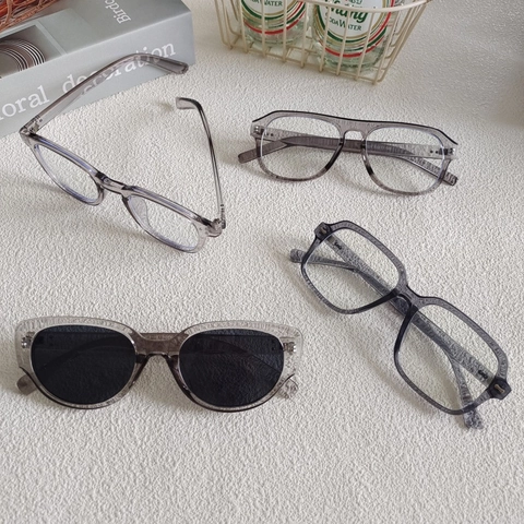 Gafas De Sol Cuadradas Retro Mujer Vintage Ojo De Gato Montura Gris Transparente Protección UV400 Lente Resina Moda Chic