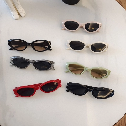 Kids Sunglasses UV400 Protection PC Frame Vintage Retro Cat Eye Oval Sun Glasses For Boys Girls Outdoor Travel Lightweight