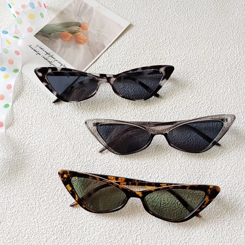 Vintage Cat Eye Sunglasses For Women Men Fashion Small Frame UV400 Protection Resin Lens Resin Frame Casual Outdoor Eyewear