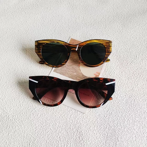 Γυαλιά Ηλίου Cat Eye Ρετρό Vintage Color Block Μεγάλο Πλαίσιο Φακός Ρητίνης Γυαλιά PC Προστασία UV400 Για Γυναίκες Άνδρες