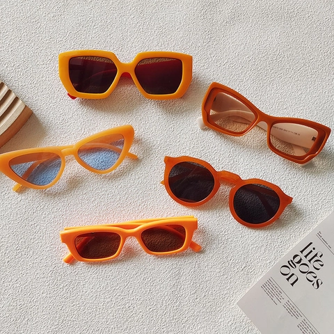Retro Mode Sonnenbrille UV400 Schutz Cat Eye Quadratischer Rahmen Harzlinse Outdoor Streetwear Für Damen Und Herren