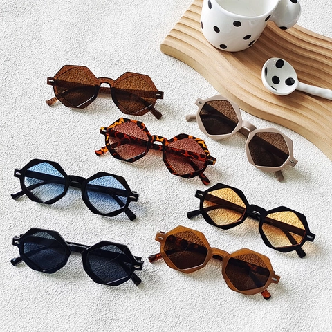 Lunettes De Soleil Polygonales Rétro Monture PC Protection UV Vintage Hexagonales Pour Hommes Femmes Style Tendance