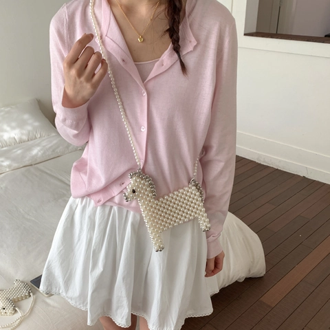 Bolso De Bandolera De Perlas Artificiales Artificiales Tejido A Mano Forma De Caballo Lindo Mini Bolso De Hombro Para Mujeres Niñas Bolso De Perlas Artificiales