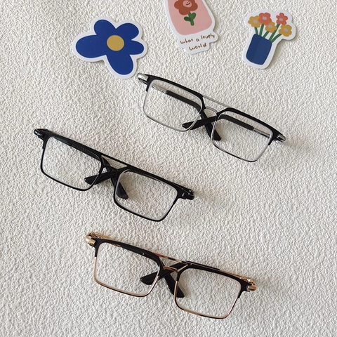 Mini Gafas Para Muñecas Montura De Metal Accesorios De Gafas Cuadradas Rectangulares Para Muñecos De Peluche Y Mascotas