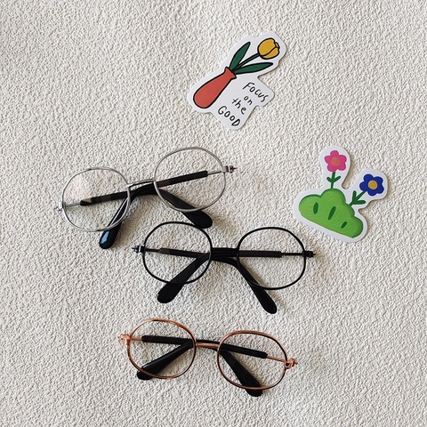 Lunettes Rondes Rétro Monture En Métal Décoratives Pour Animaux De Compagnie Petits Chiens Chats Et Poupées Accessoires Photo
