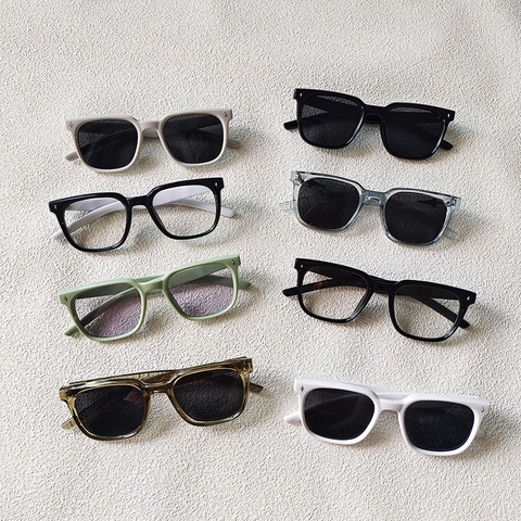 Lunettes De Soleil Carrées Enfant Protection UV400 Monture Résine Avec Rivets Étoile En Métal Style Rétro