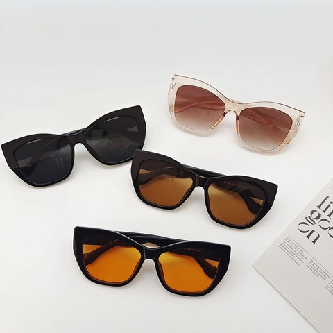 Retro Katzenauge Sonnenbrille Für Damen Übergroßer Harzrahmen Mode Trendy UV400 PC Linse Leopardenmuster Sonnenbrille Reise
