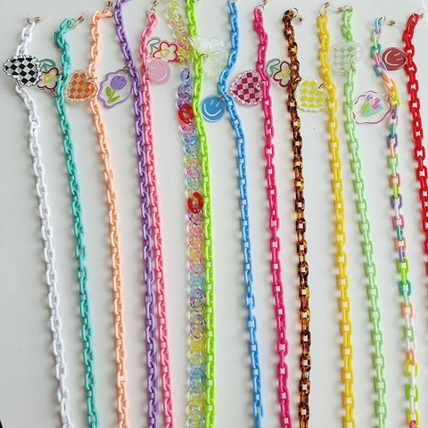 Catena Per Occhiali In Acrilico Colorato Cordino Per Mascherina Ciondolo Cartone Animato Cinturino Anti-Smarrimento Bambini Ragazzi Ragazze Accessorio Plastica