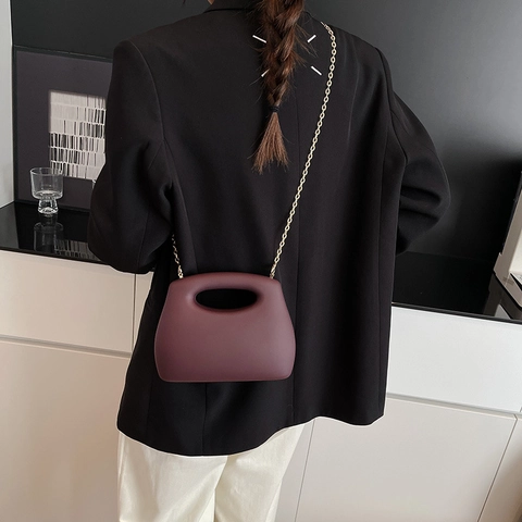 Minimalist Acrylic Box Bag With Hollow Handle And Metal Chain Strap Fashion Niche Evening Crossbody Bag For Women