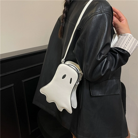 Borsa A Tracolla A Forma Di Fantasma Novità Borsa A Spalla In Pelle PU Con Tracolla Regolabile Per Halloween Party Casual