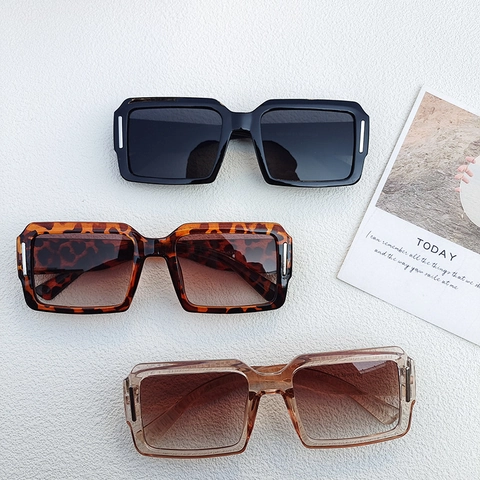 Oversized Square Sunglasses UV400 Protection Resin Frame PC Lens Vintage Fashion Unisex Eyewear Outdoor