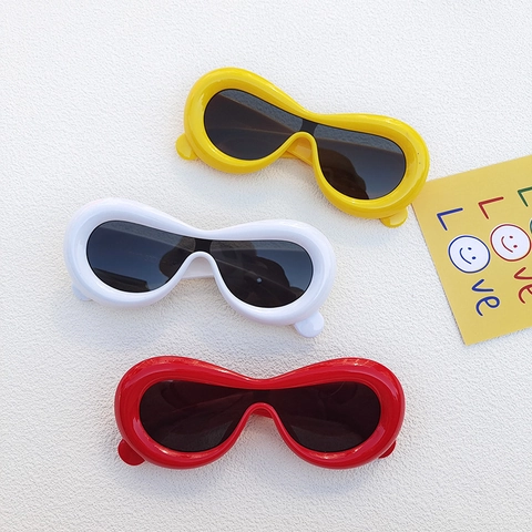 Trendy Thick Frame Oval Sunglasses Fashion Y2K Retro Bubble Sun Glasses For Women Men UV400 Protection Street Wear Accessory