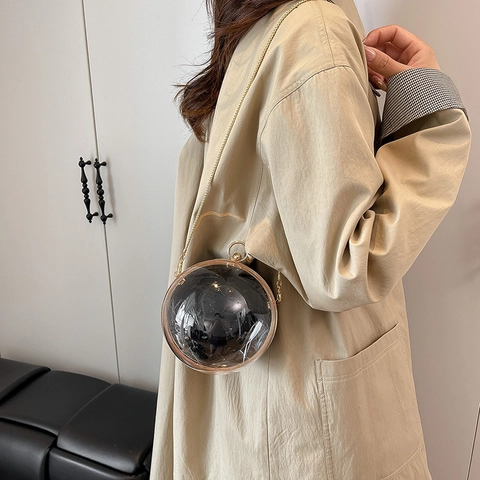 Sfeer Avondtas Acryl Marmer Clutch Ronde Ketting Schoudertas Met Metalen Ring Handvat Voor Party Bruiloft Vrouwen