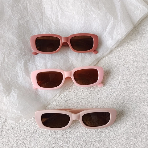 Kinder Zonnebril Vintage Rechthoekig Frame UV400 Bescherming Mode Retro Bril Voor Jongens Meisjes Peuters